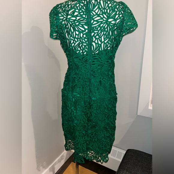 Milly Chloe Laced Shift Dress Green Emerald - Picture 3 of 4